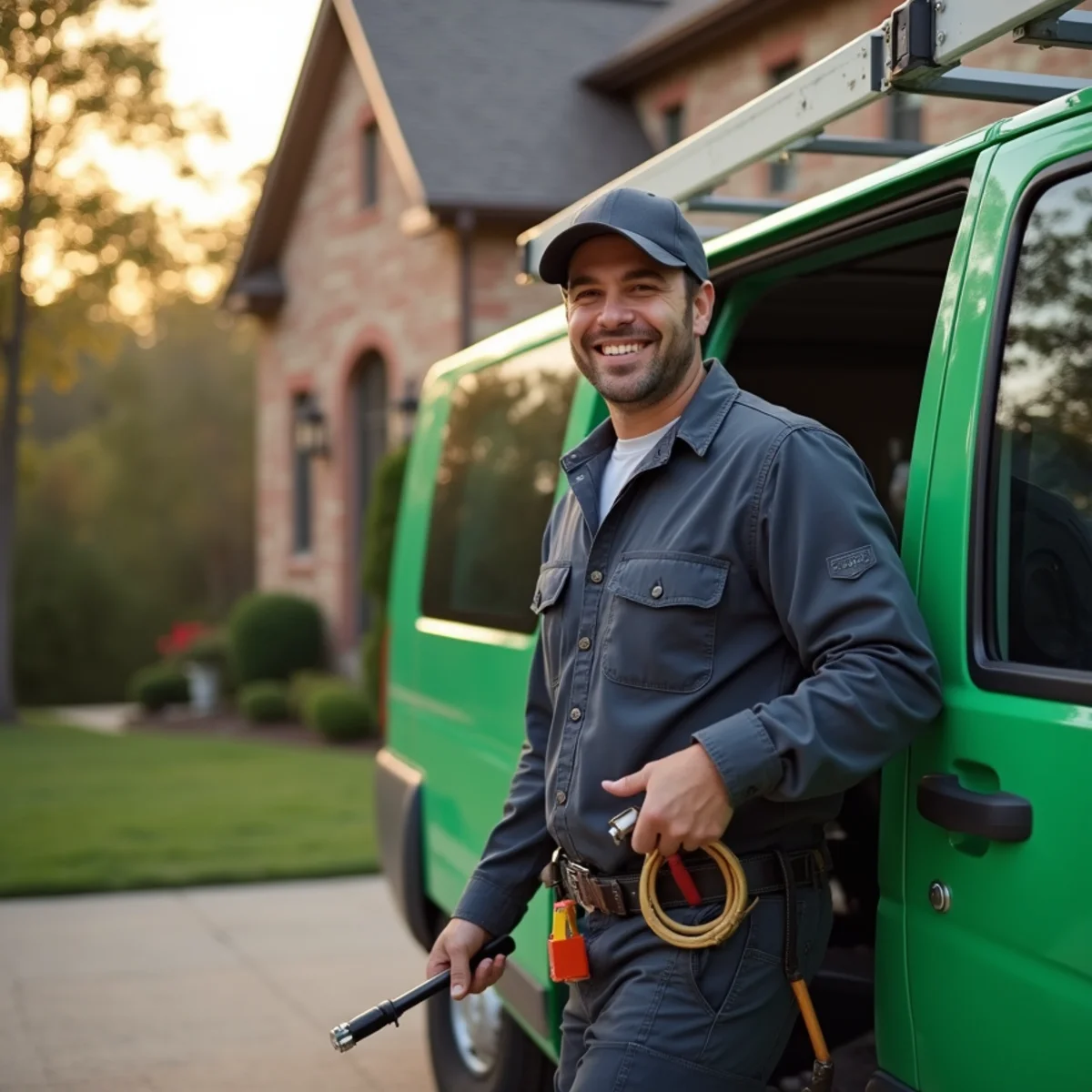 Licensed plumber arriving to a home for service in Colleyville, TX