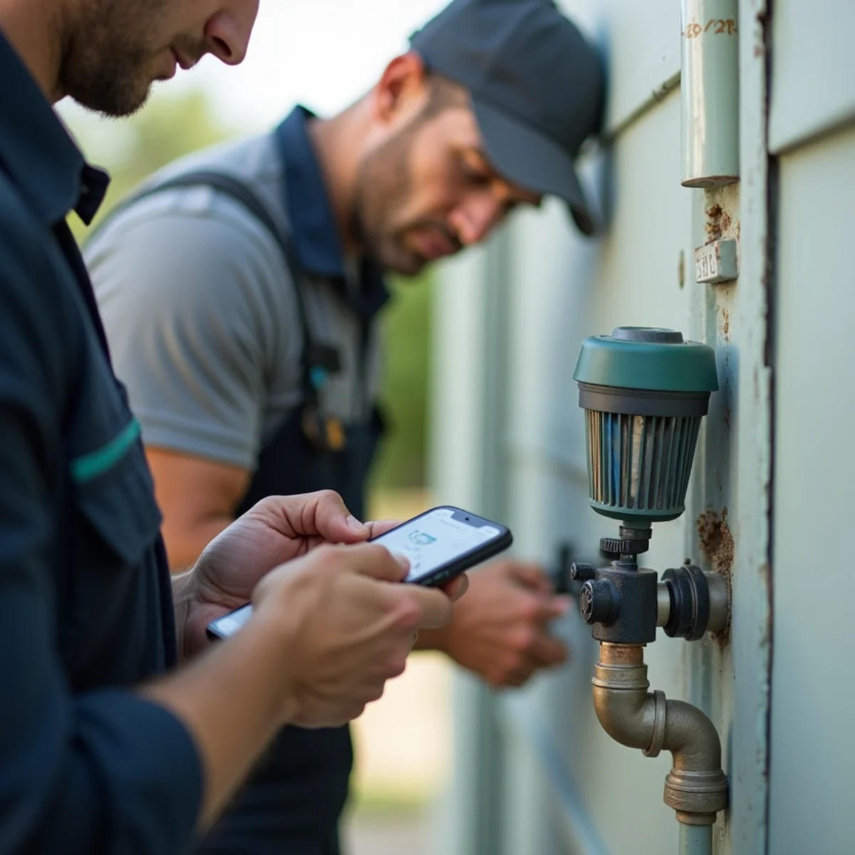 Smart automatic water leak detection shutoff valve on a home water line