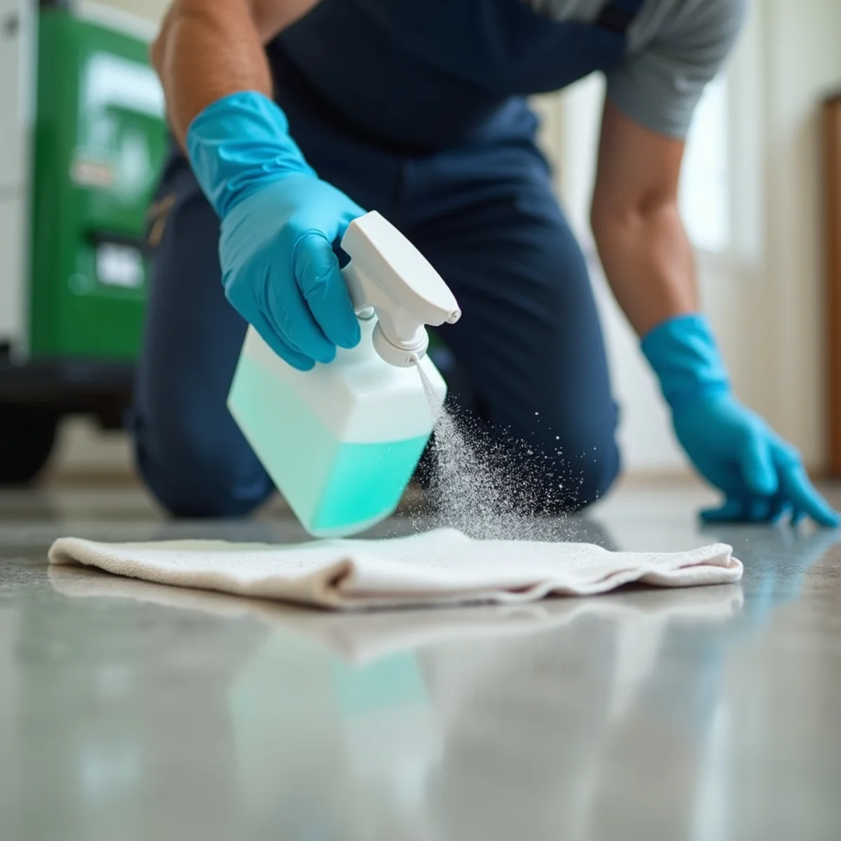 Licensed plumber performing sewer backup cleanup in a Colleyville, TX home