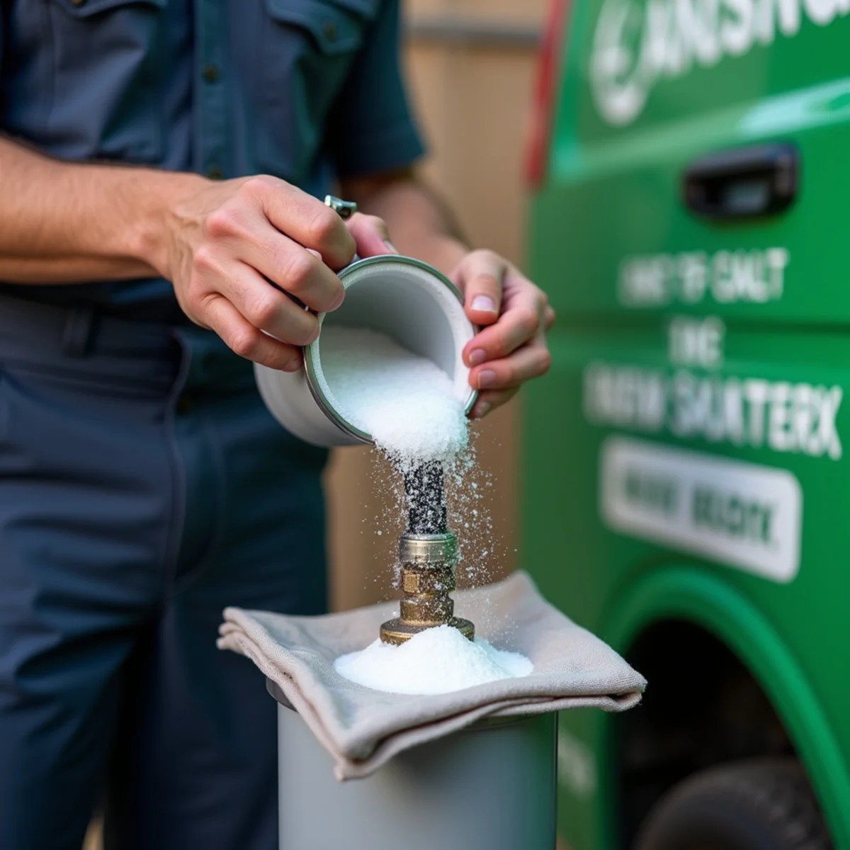 Licensed plumber performing water filtration & softener systems in a Colleyville, TX home