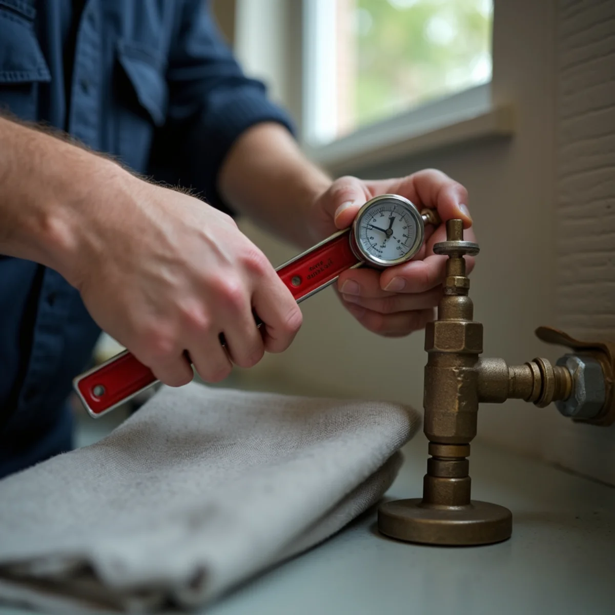 Licensed plumber performing water heater repair & installation in a Colleyville, TX home