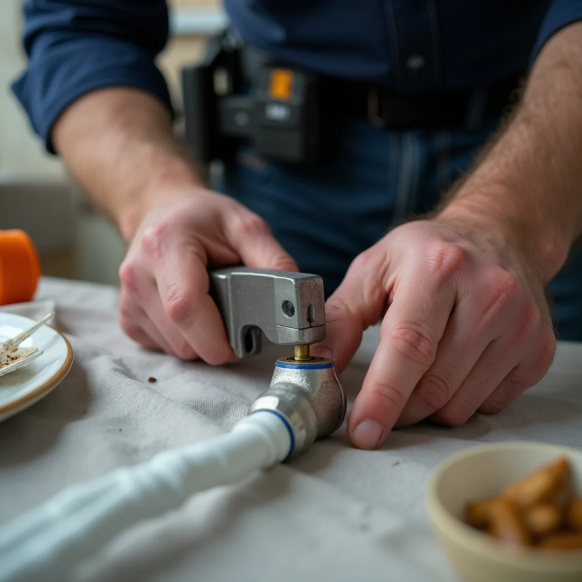 Licensed plumber performing whole-house repiping in a Colleyville, TX home